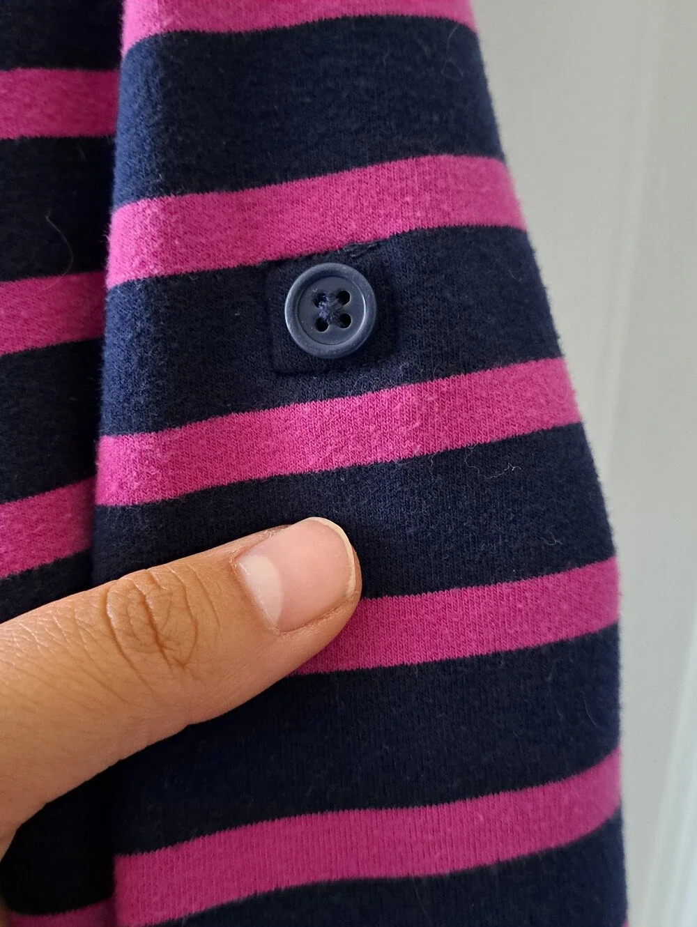 Gymboree Navy and Pink Striped Long-Sleeve Dress